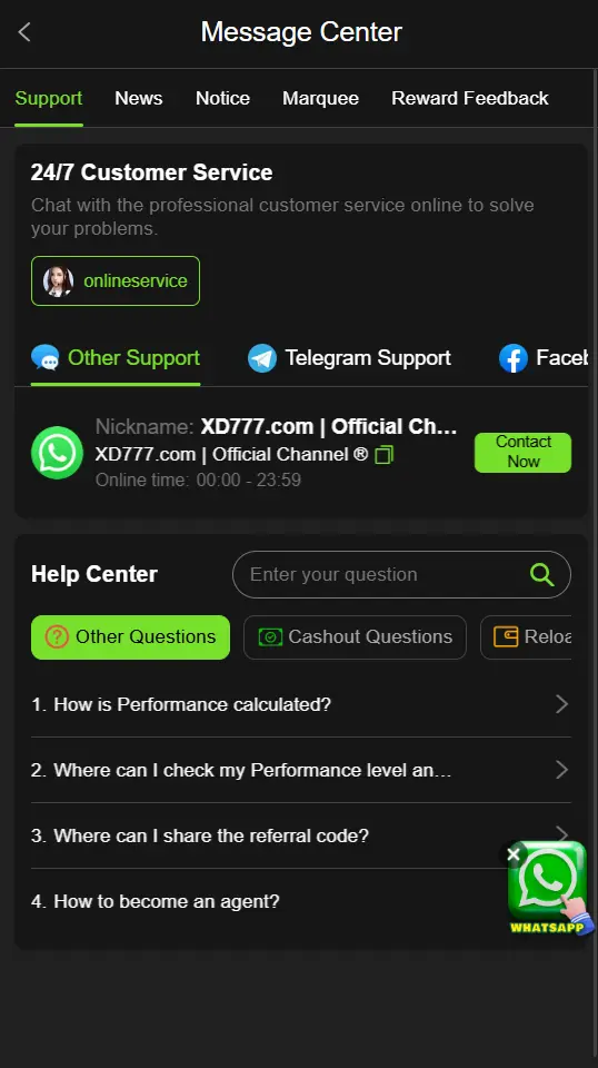 xd777 game customer support
